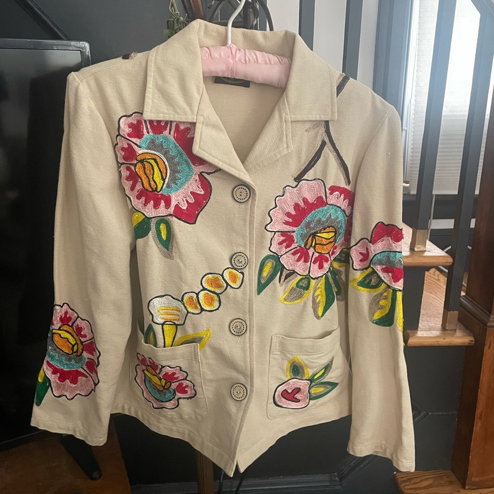 Southwestern Embroidered Canvas Jacket